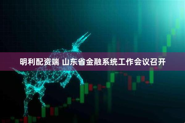 明利配资端 山东省金融系统工作会议召开